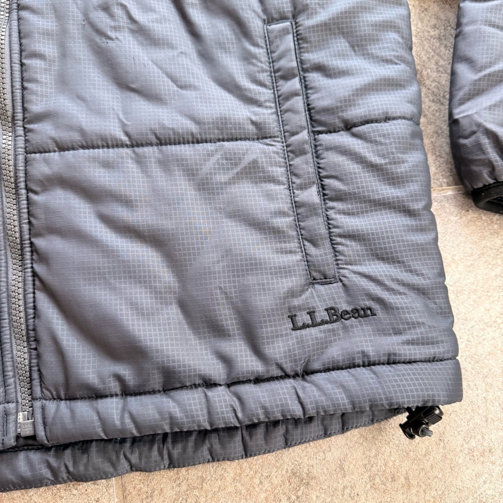 L.L. BEAN Factory Store Full Zip Hooded Parka Puffer Jacket 2000s Gray Size Med - Picture 4 of 10